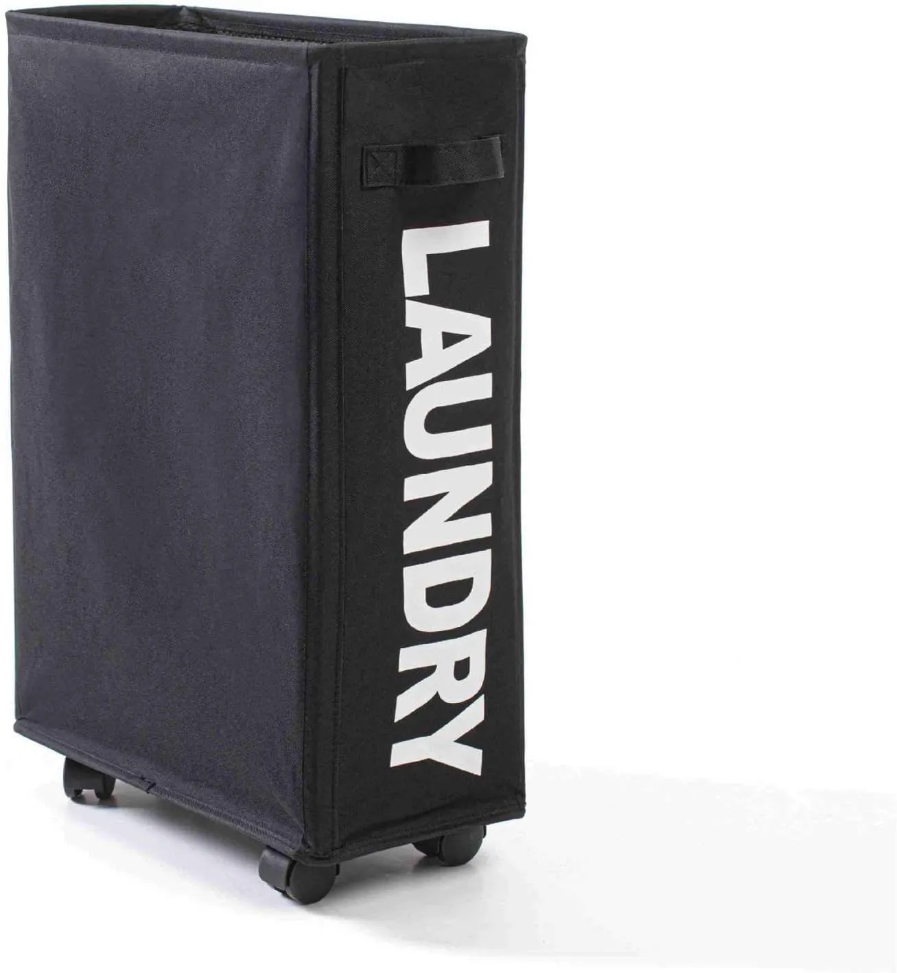 Rolling Slim Laundry Baskets Hamper Collapsible Dirty Clothes Hamper Tall Thin Laundry Basket Hamper on Wheels Home Corner Handy Waterproof Sorter Organizer Dorm Bathroom (Beige)