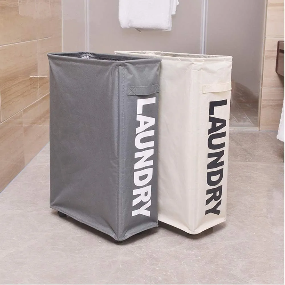 Rolling Slim Laundry Baskets Hamper Collapsible Dirty Clothes Hamper Tall Thin Laundry Basket Hamper on Wheels Home Corner Handy Waterproof Sorter Organizer Dorm Bathroom (Blue)