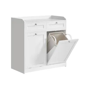 Rootz Bathroom Cabinet with Laundry Baskets - Organizer Cabinet - Storage Drawer System - MDF - Polyester Fabric - 40cm x 78.9cm x 80.2cm