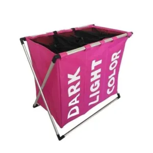 Rynx | Laundry Storage Organization Basket Collapsible Laundry Basket Bathroom Laundry Bag Product Triple Compartment