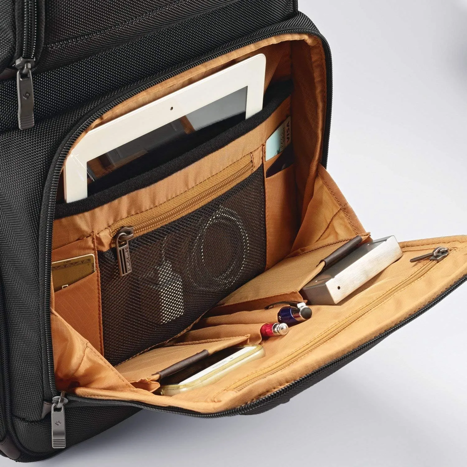 Samsonite Kombi Business Backpack – Ballistic Nylon, 15.6” Laptop Compartment, Tablet Pocket, SmartSleeve™, Multi-Pocket Organizer, Padded Straps & Back, Top Handle, Fleece-Lined Accessory Pocket