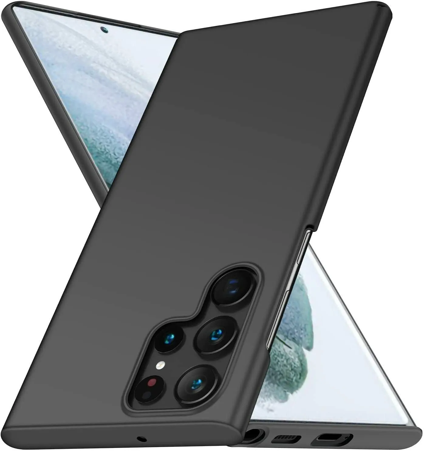 Samsung Galaxy S23 Ultra Case, Slim Hard Back  Phone Cover - Matte Black