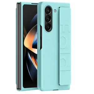 Samsung Galaxy Z Fold6 Silicon Case Silky Smooth Matte Finish Shockproof Protective Case with Wristband - Mint Green