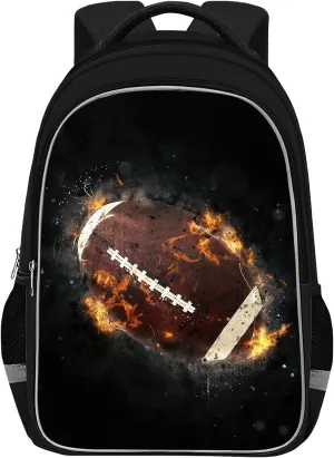 School Backpack for Boys - American Football Boys Backpack for Kids Children Teens Elementary Middle School - Students Bag for Ages 6-18,17″Bookbag Multifunctional Large Capacity