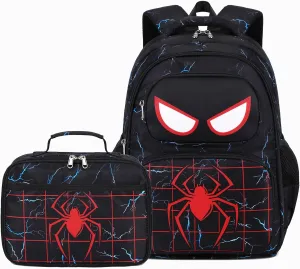 School Backpack for Boys Girls, Teens Bookbag with Lunch Box Set Kids Backpack Elementary Middle Teens School Bag