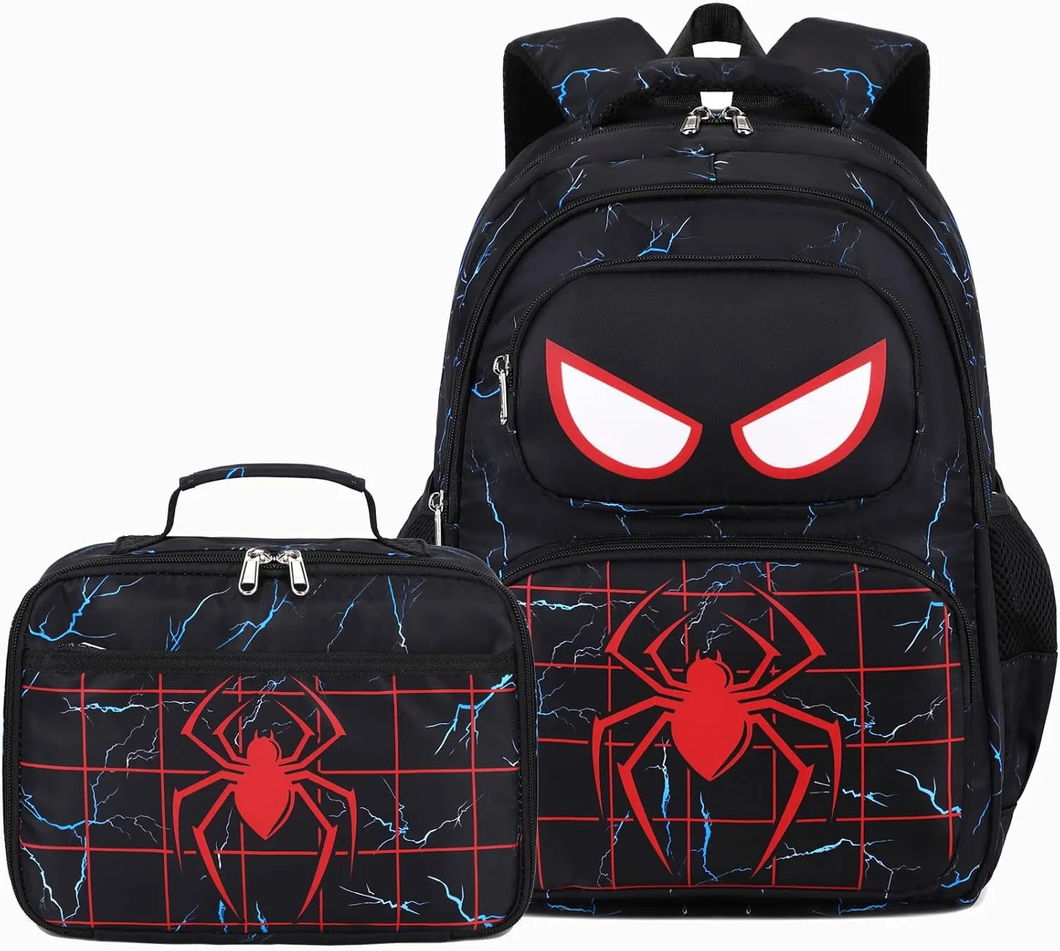 School Backpack for Boys Girls, Teens Bookbag with Lunch Box Set Kids Backpack Elementary Middle Teens School Bag