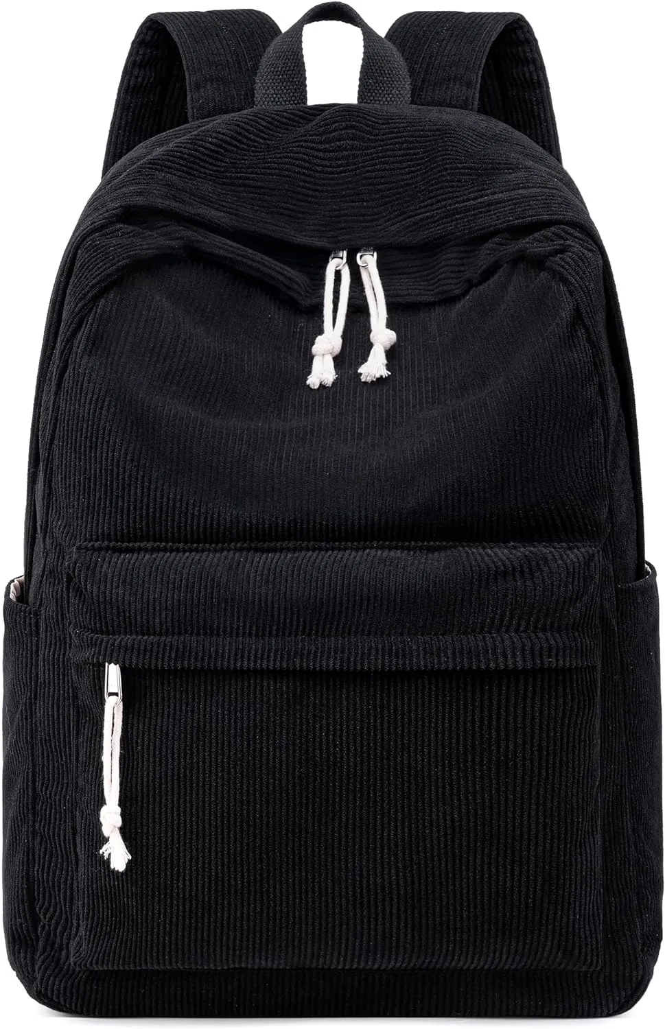 School Backpack for Teen Girls Bookbags Elementary High School Corduroy Laptop Bags Women Travel Daypacks (Corduroy Black)