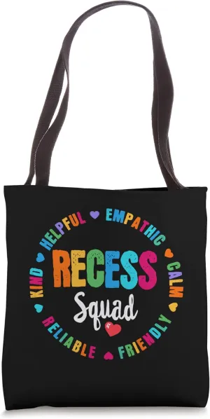 School Gifts Teachers Students Monitor R is for Recess Squad Tote Bag