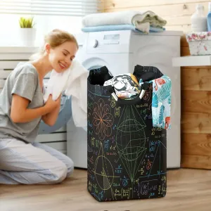 Scientific Math Figures Large Laundry Baskets Washing Hamper Bag Formulas Calculations Dirty Clothes Storage Bin Toy book Clothing Holder With Handles For Home Bathroom Bedroom 50L