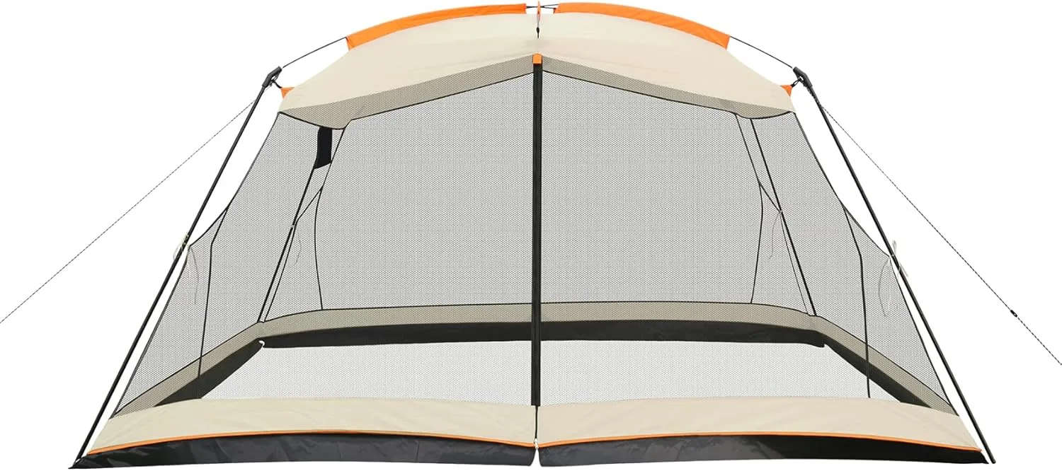 Screen House 13x9 FT 4 Mesh Walls Canopy Tent Camping Gazebo Shelter for 6-8 People Outdoor Party Activities, Khaki
