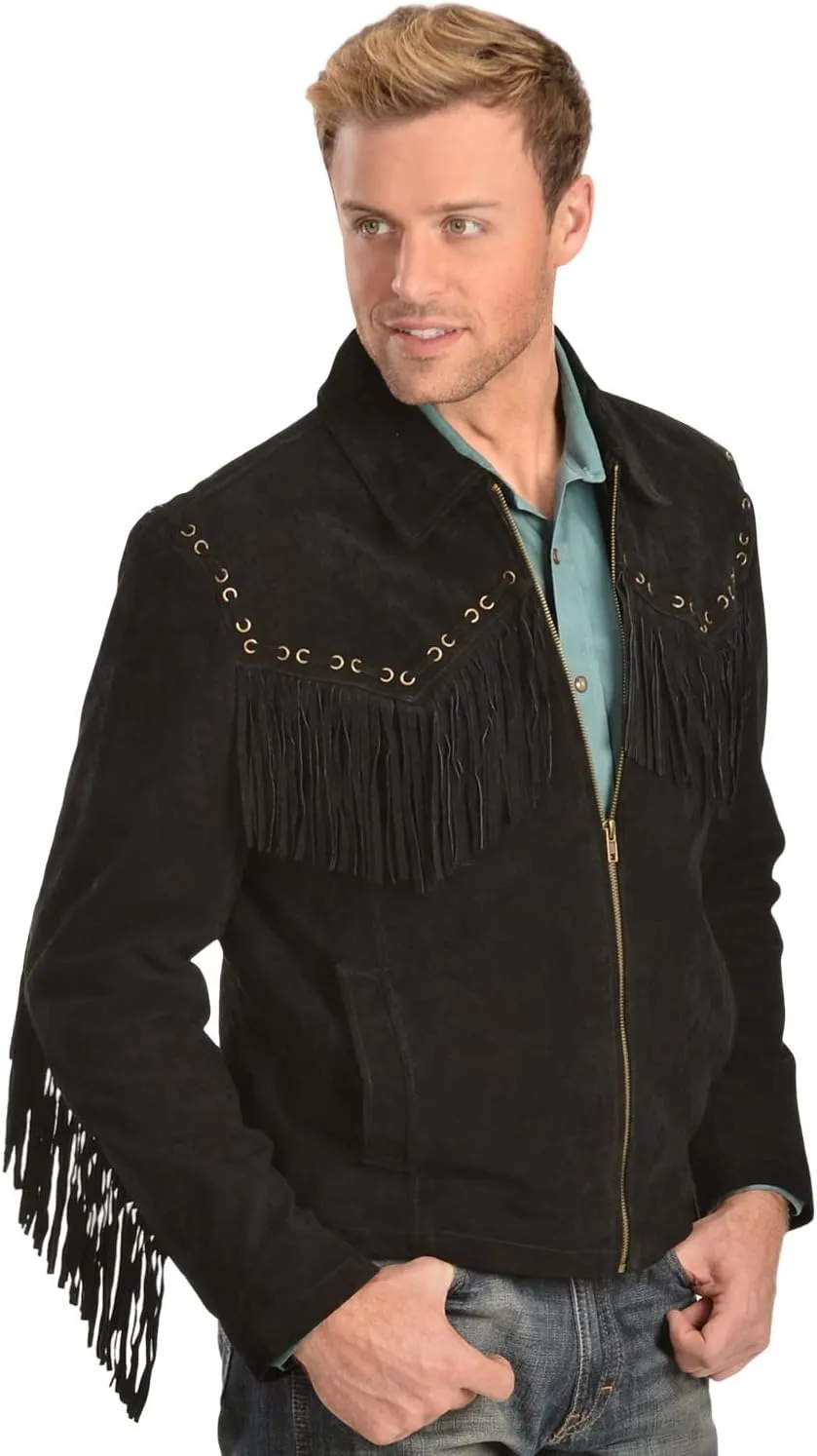 Scully Men's Fringed Suede Leather Short Jacket - 221-409