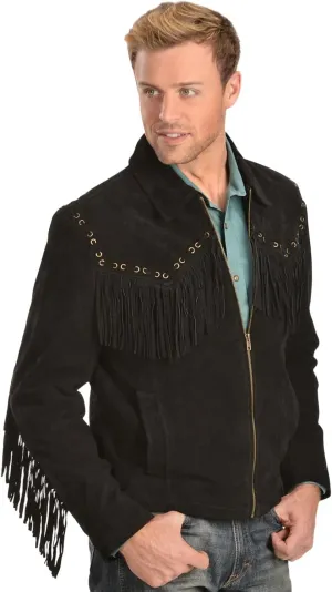 Scully Men's Fringed Suede Leather Short Jacket - 221-409