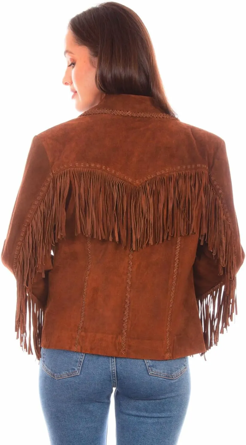 Scully Old Rust Womens Suede Fringe Jacket
