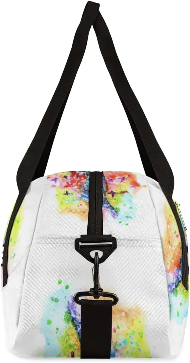 Sea Turtle Painted Personalized Kids Duffel Bag for Girls Boys, Sea Turtle Debris Custom Name Overnight Small Duffel Bag Carry On Weekend Sports Travel Bag for School Practice Gymnastics Ballet
