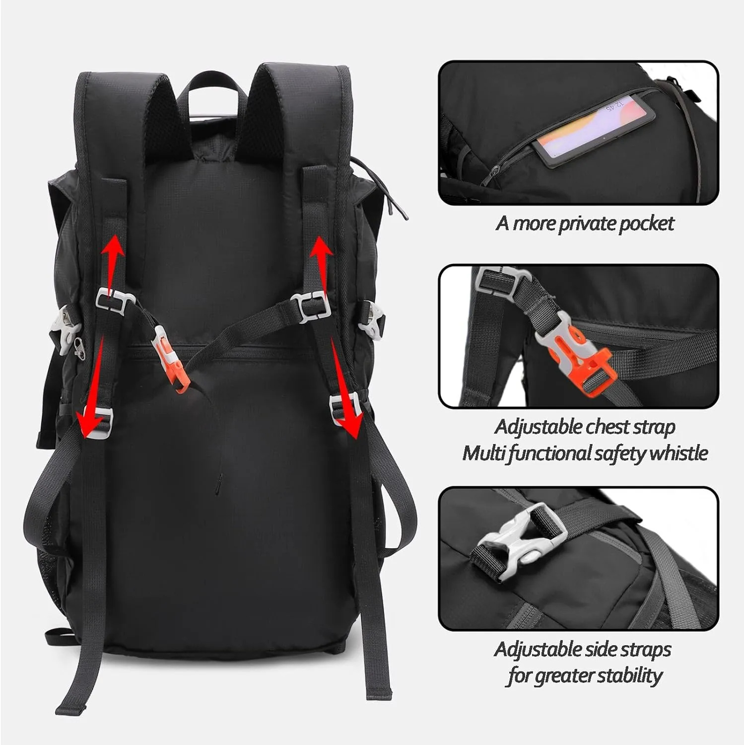 Seektop 20L Waterproof Hiking Backpack - Lightweight Daypack with 8 Pockets & Wet-Dry Compartment for Outdoor Adventures