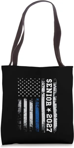Senior Year 2027 Patriotic Flag USA Graduation Class Of 2027 Tote Bag