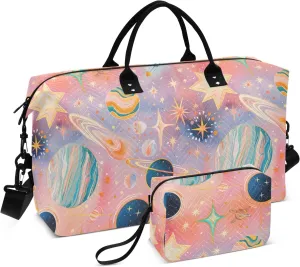 senya Weekender Bags Travel Duffel Gym Bag Cosmic Planets Galaxy Stars Carry on Overnight Tote Bag with Toiletry Bag for Airplane Travel Trip Gym Yoga, g366837027p1006c1071s2442