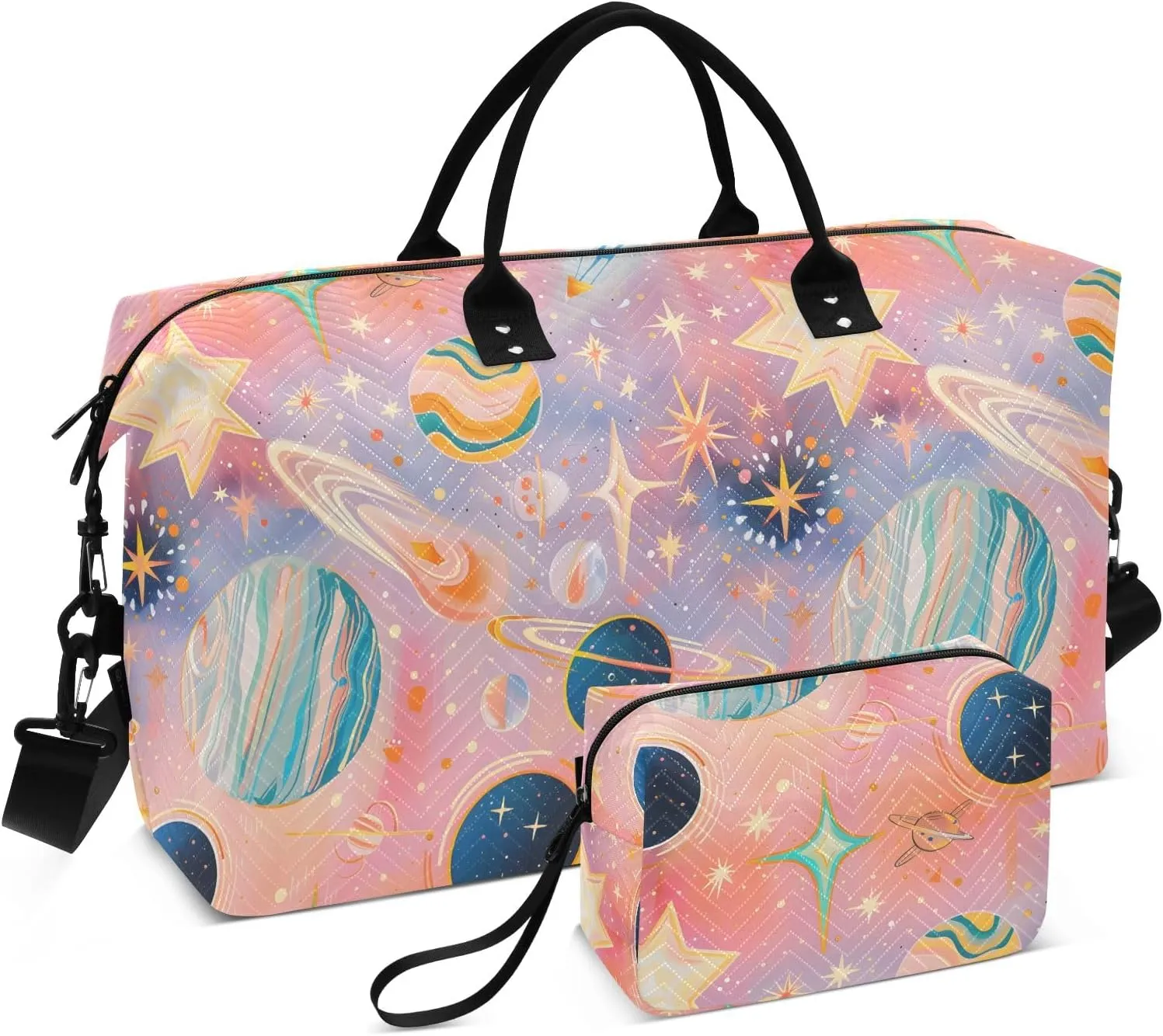 senya Weekender Bags Travel Duffel Gym Bag Cosmic Planets Galaxy Stars Carry on Overnight Tote Bag with Toiletry Bag for Airplane Travel Trip Gym Yoga, g366837027p1006c1071s2442