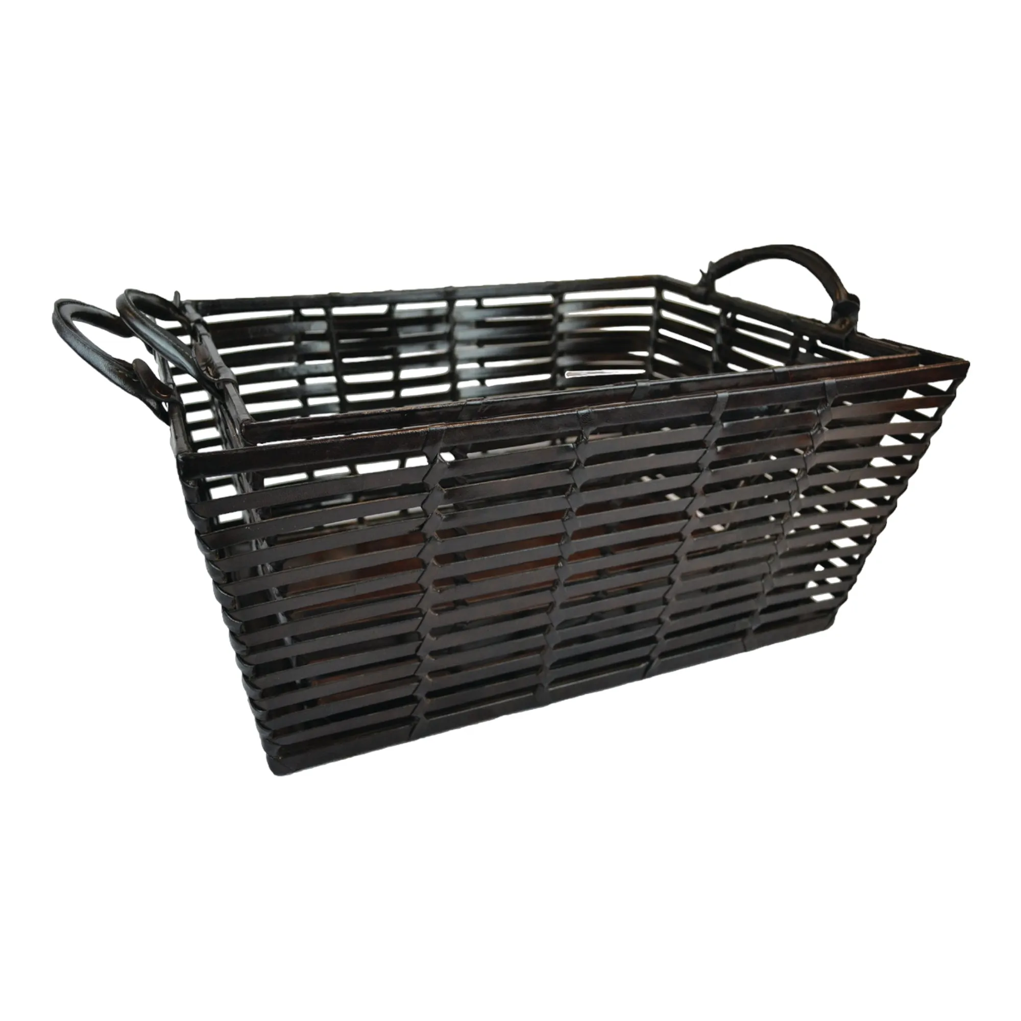 Set of 2 Rectangle Leather Laundry Baskets (Available in 2 Colors)