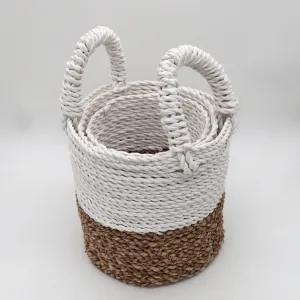 Set of 3 Seagrass Basket Storage Solution