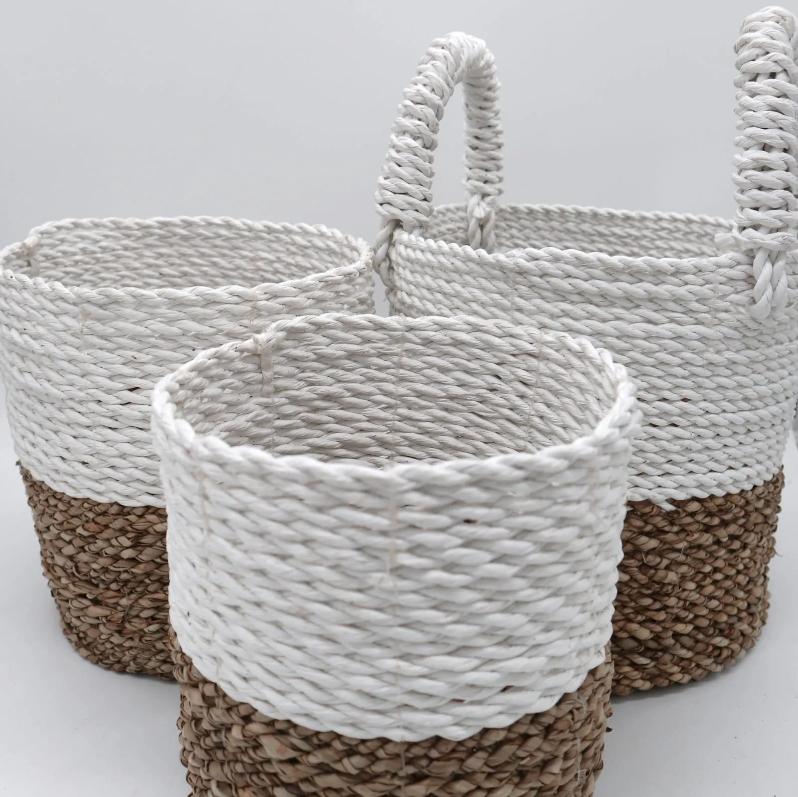 Set of 3 Seagrass Basket Storage Solution