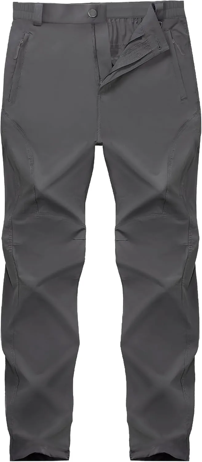 SEVEGO 30"/32"/34"/36" Inseam Men's Tall Hiking Pants Quick Dry Outdoor Waterproof Fishing Cargo Pants with Belt 5 Pockets