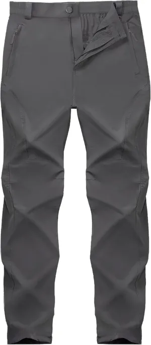 SEVEGO 30"/32"/34"/36" Inseam Men's Tall Hiking Pants Quick Dry Outdoor Waterproof Fishing Cargo Pants with Belt 5 Pockets