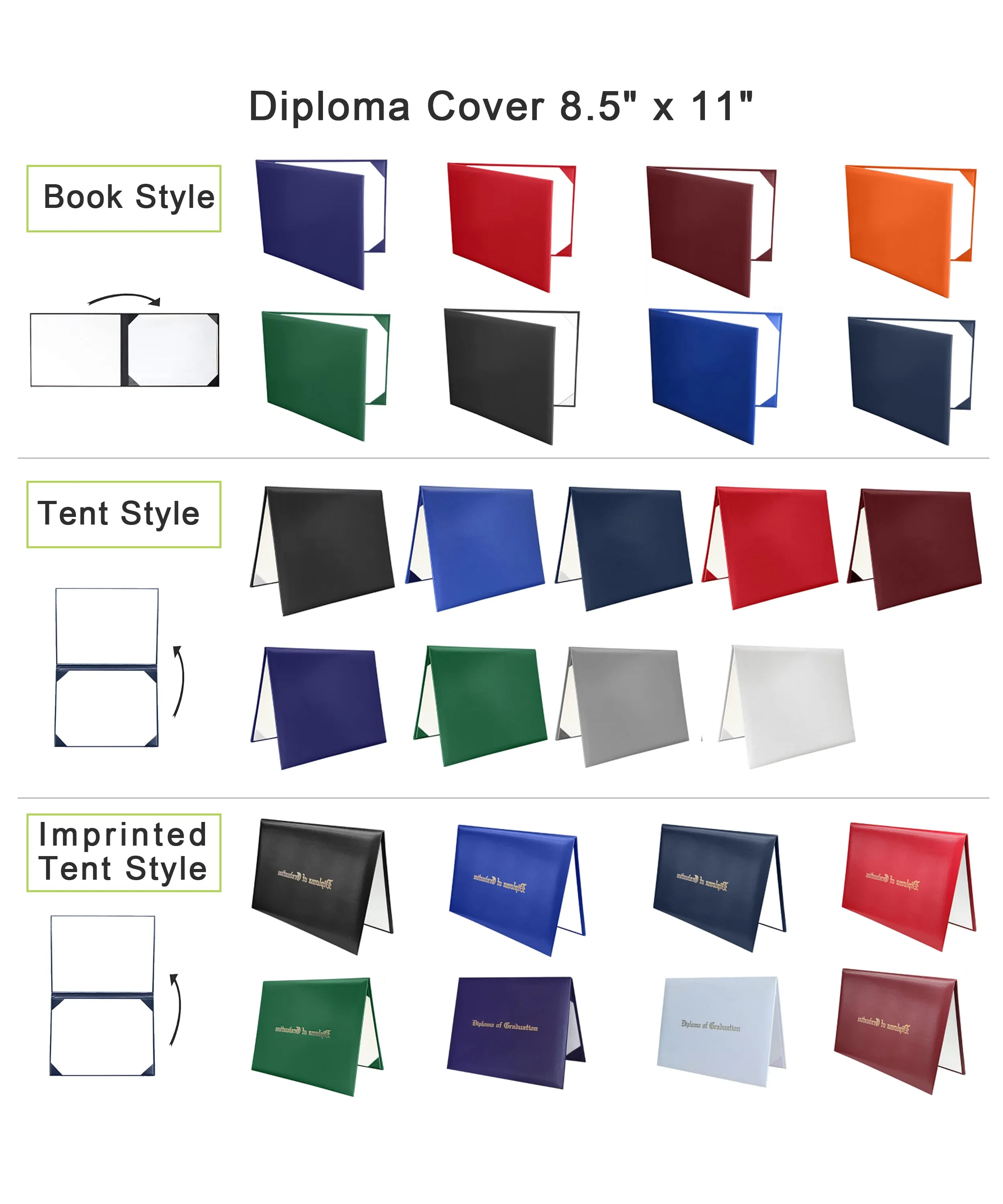 Shiny Cap, Gown, Tassel, Honor Stole Angled End with Trim 72” & Diploma Cover Package