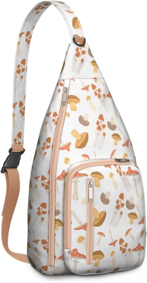 Shoulder Sling Crossbody Casual Chest Bag For Travel Sports Running,Backpack for Men & Women Lightweight Sports BagCrossbody Concealed Carry,Mushroom Shoulder Bag Waterproof Chest Bag
