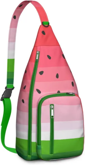 Shoulder Sling Crossbody Casual Chest Bag For Travel Sports Running,Backpack for Men & Women Lightweight Sports BagCrossbody Concealed Carry,Watermelon Shoulder Bag Waterproof Chest Bag