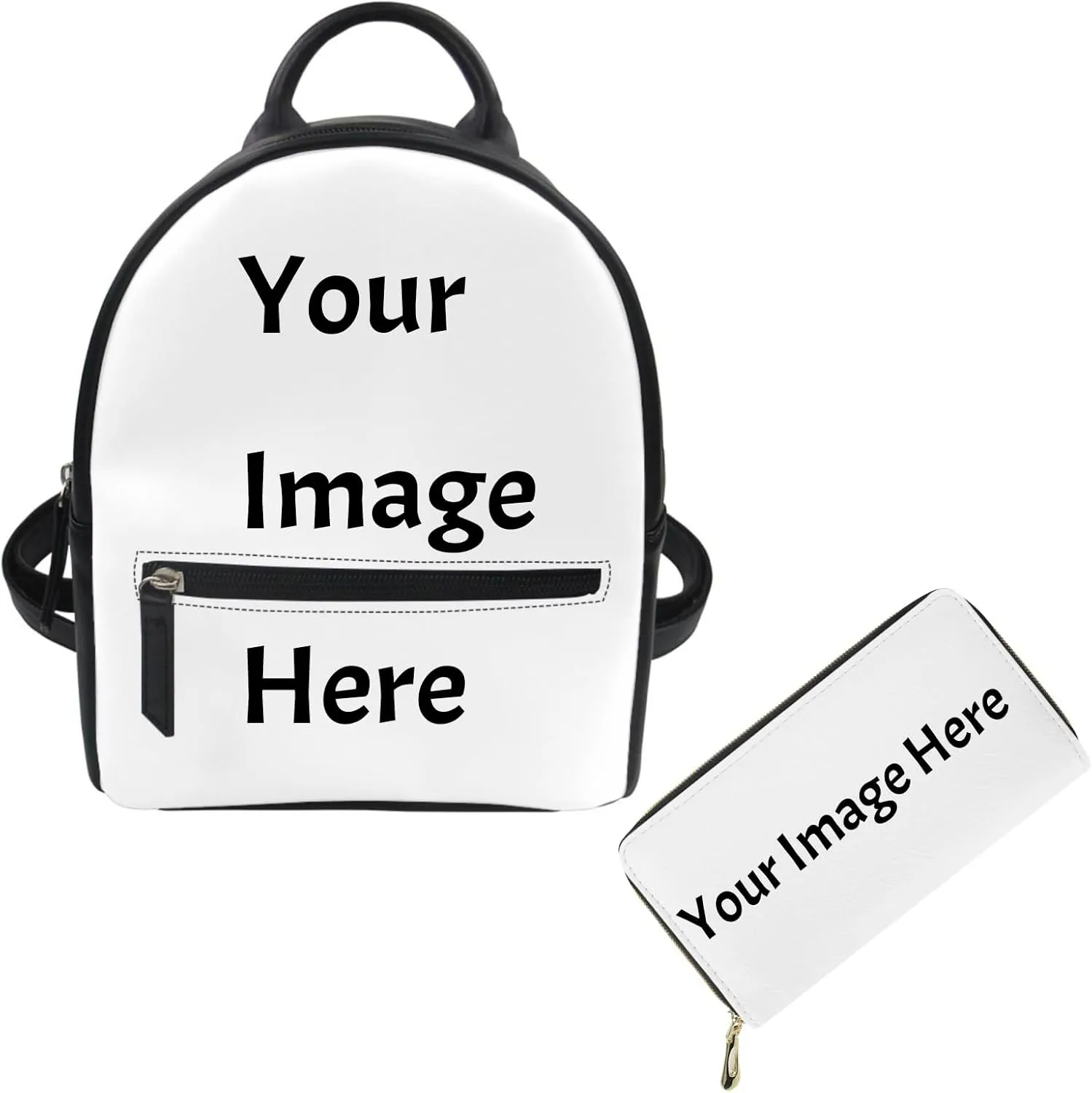 Showudesigns Custom Mini Backpack Purse for Women Men Daypack Wallets Teenager Back Pack Personalized Shoulder Bag Add Your Image Text Logo Small Leather Shoulder Bag 2 Pack