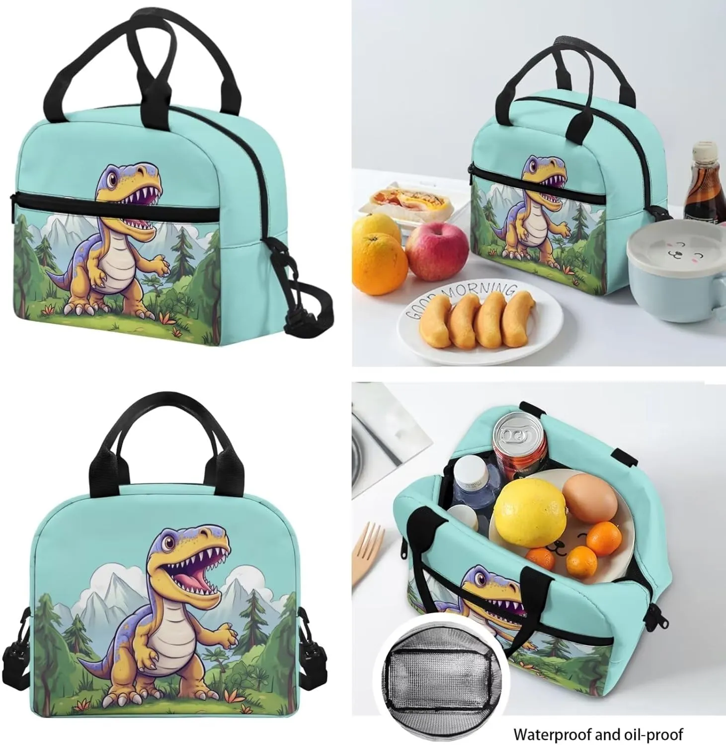 Showudesigns Cute Dinosaur Backpack and Lunch Bag Set for Girls 6-8 8-10 Boys Backpacks Elementary Primary School Bag Kids Bookbag 3Rd 4Th 5Th 6Th Grade Children Book Bags Small Pencil Case