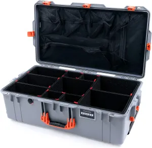 Silver & Orange Pelican 1615 air case with Trekpak dividers and mesh lid organizer.