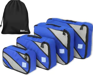 Simple Houseware 4 Set Packing Cube - Travel Organizers with Laundry Bag, Blue
