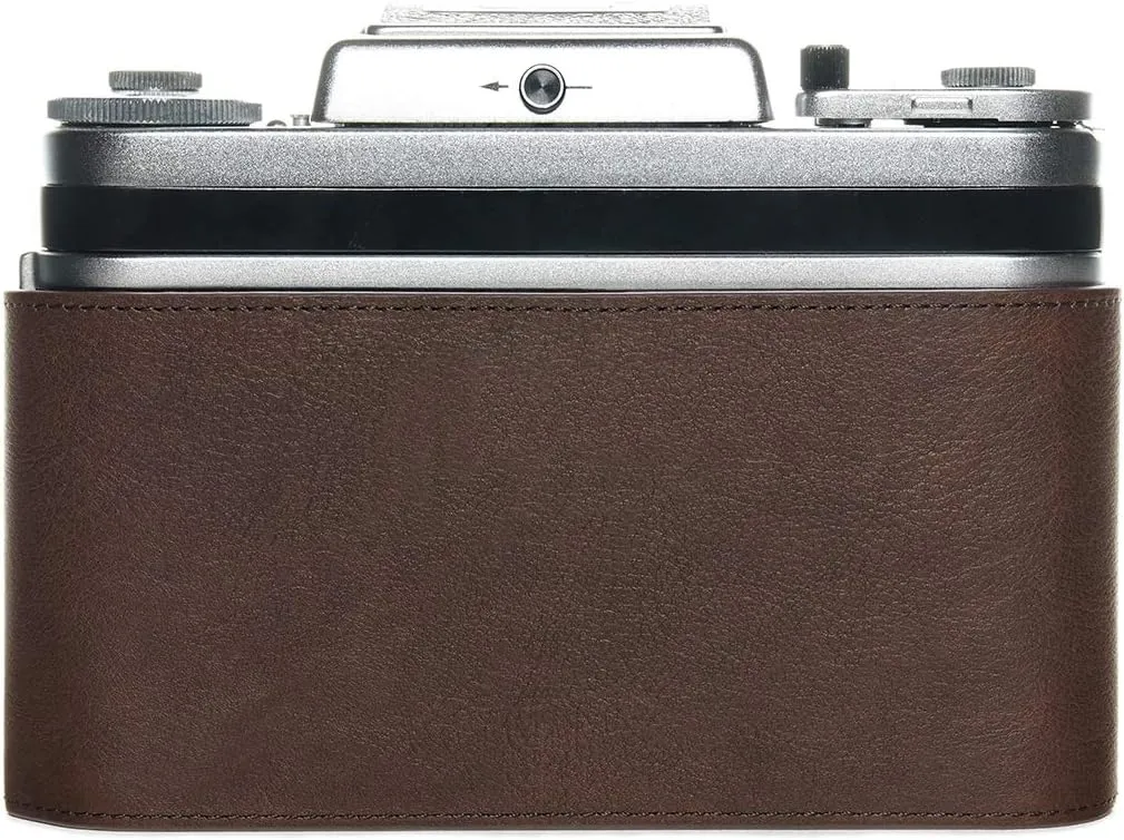 Six TL Case, BolinUS Handmade Genuine Real Leather Half Camera Case Bag Cover for Pentacon Six TL Camera (Coffee)