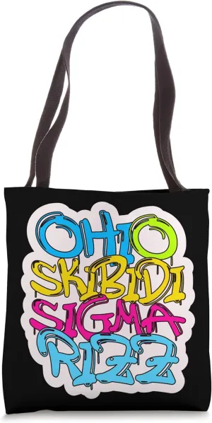 Skibidi Rizz Ohio Sigma Funny Rizzler Gift Graffiti Tote Bag