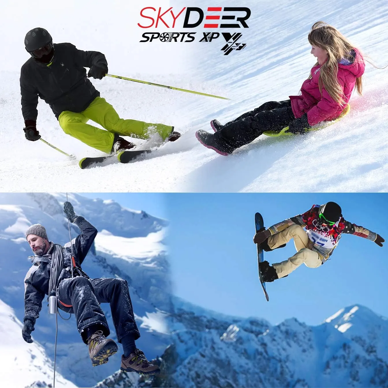 SKYDEER 100% Waterproof and Premium Deerskin Suede Leather Ski Gloves with 150G 3M Thinsulate Lining, Ultra Soft & Durable & Warm Cold Weather Gloves for Extreme Cold Condition (SD8650T)