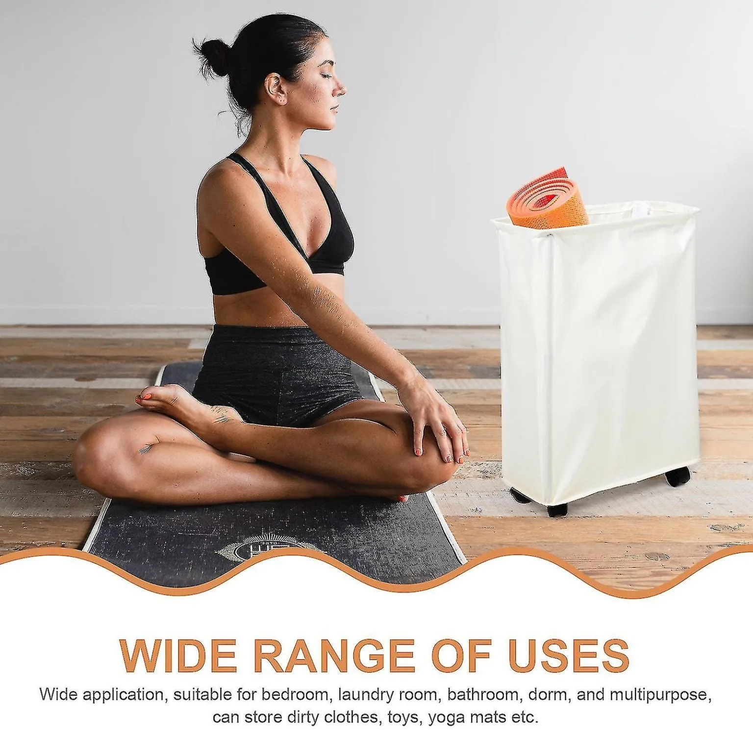 Slim Laundry Hamper Handle Laundry Basket With Wheels Collapsible Dirty Clothes
