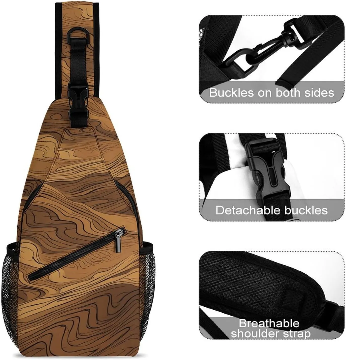Small Crossbody Sling Backpack Dark And Light Colors Chest Bags for Traveling Chest Fashion Shoulder Bag