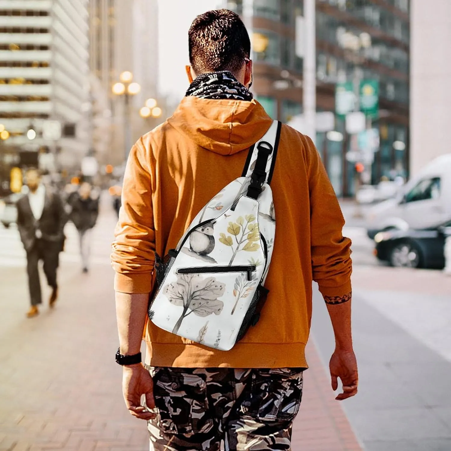 Small Crossbody Sling Backpack Forest Creatures Chest Bags for Traveling Chest Fashion Shoulder Bag