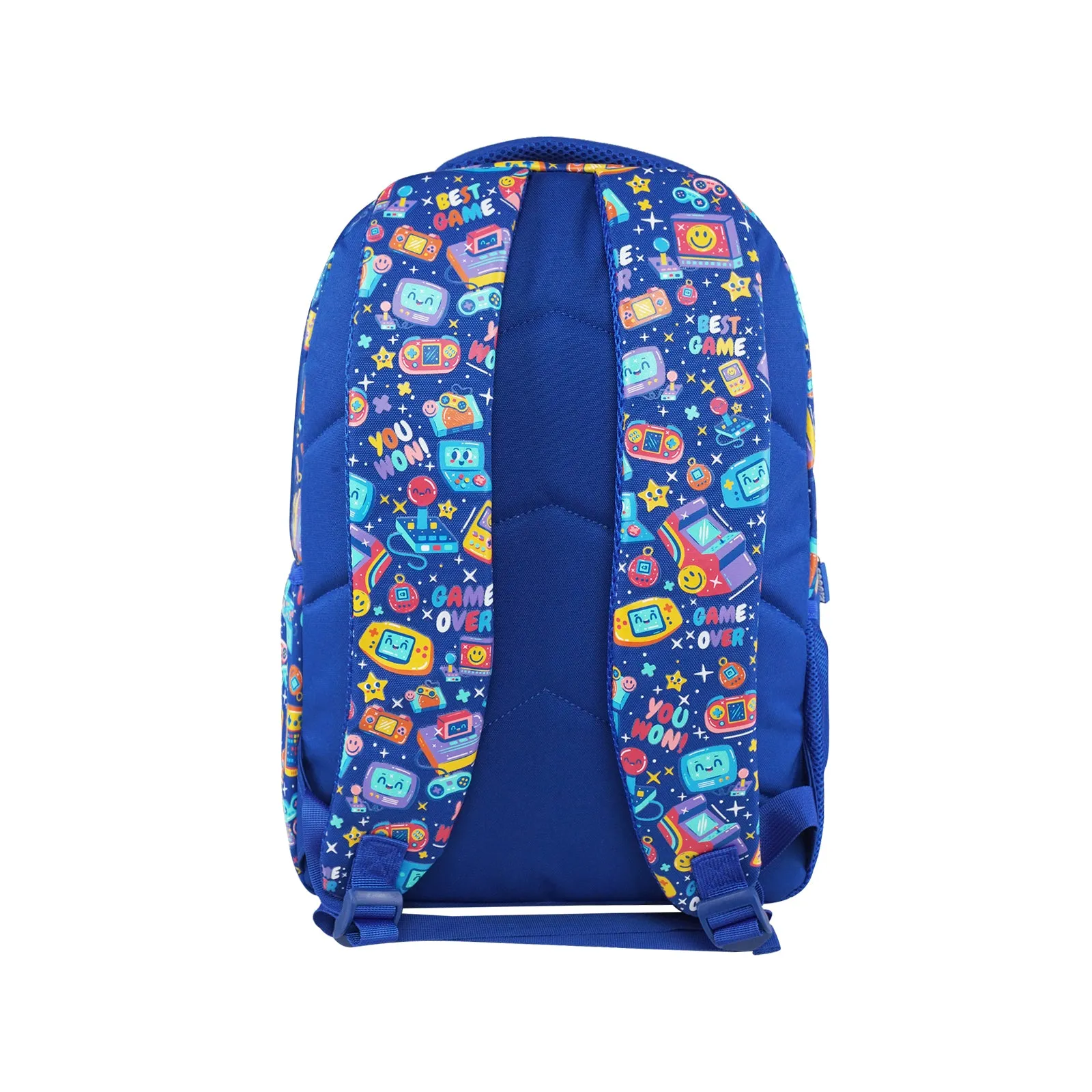 Smily Kiddos Gamer Backpack with SmilyTrack (16L) – Blue | Lightweight, Durable & Trackable School Bag for Kids (41 x 30 x 13 cm)