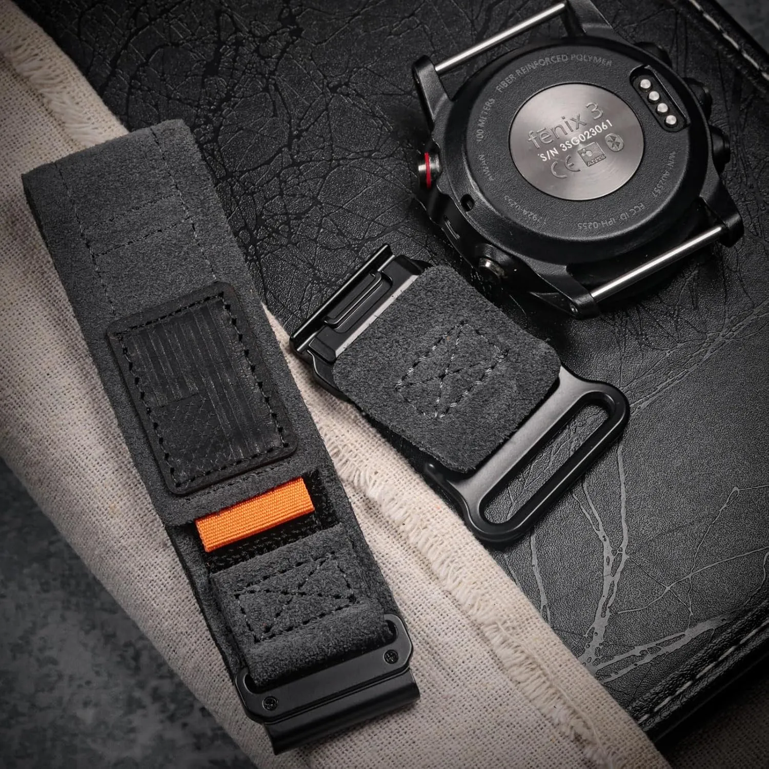Soft Suede Leather Watch Band, 20mm Military Strap Compatible with Garmin Fenix 8 43mm /7S/7S Pro/6S/6S Pro/6S Sapphire/5S/5S Plus/5S Sapphire, Instinct 2S, Descent MK1S/2S, D2 Delta S, Approach S70-42mm