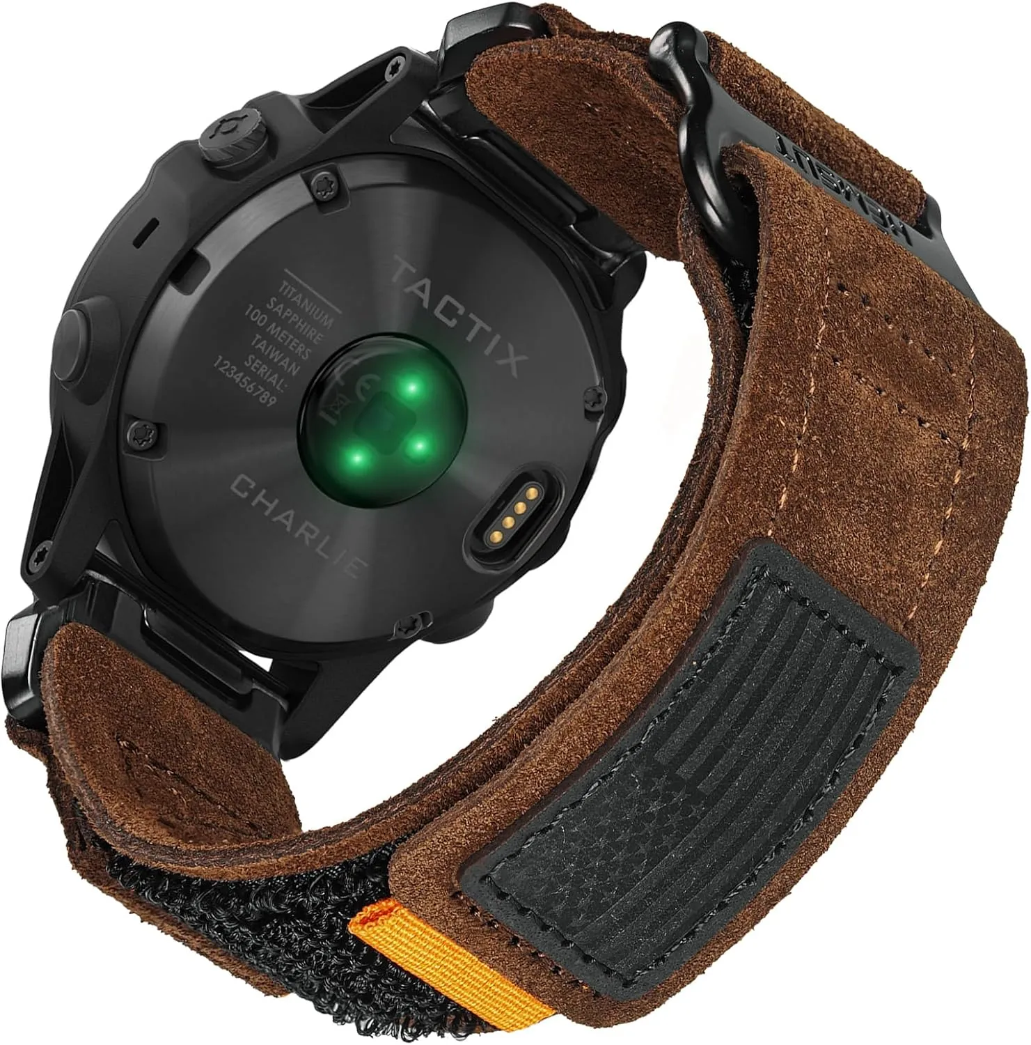 Soft Suede Leather Watch Band, 26mm Military Strap Compatible with Garmin Instinct 3 50mm/Fenix 8 51mm/7X/7X Pro/6X/6X Pro/5X/5X Plus, Tactix 7 Pro/ Delta, Quatix 6X/5X, Descent MK1/MK2, Instinct 2X, Foretrex 601/701, Enduro /Enduro 2/ Enduro 3, D2
