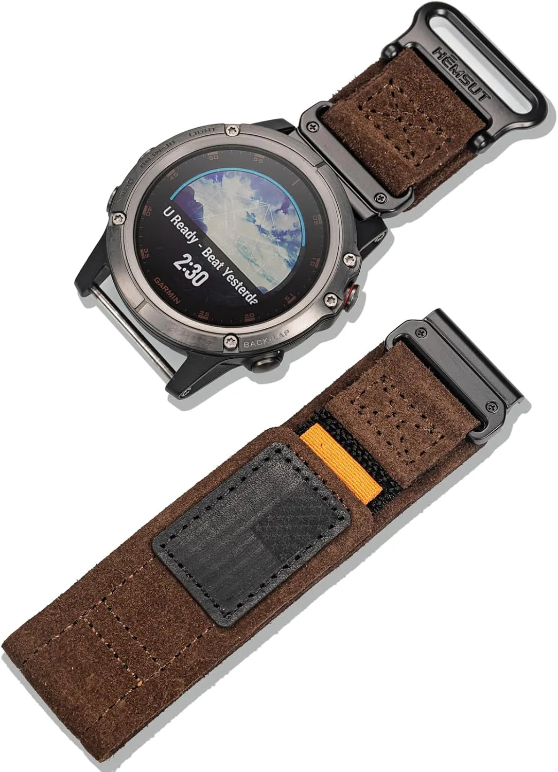Soft Suede Leather Watch Band, 26mm Military Strap Compatible with Garmin Instinct 3 50mm/Fenix 8 51mm/7X/7X Pro/6X/6X Pro/5X/5X Plus, Tactix 7 Pro/ Delta, Quatix 6X/5X, Descent MK1/MK2, Instinct 2X, Foretrex 601/701, Enduro /Enduro 2/ Enduro 3, D2