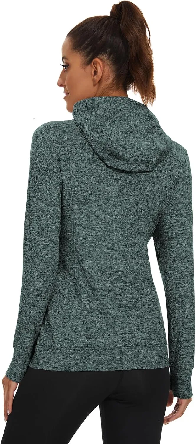 Soneven Women's Fleece Running Pullover Winter Outdoor Thermal Sweatshirts Cold Weather Ski Hiking Shirts With Thumbholes