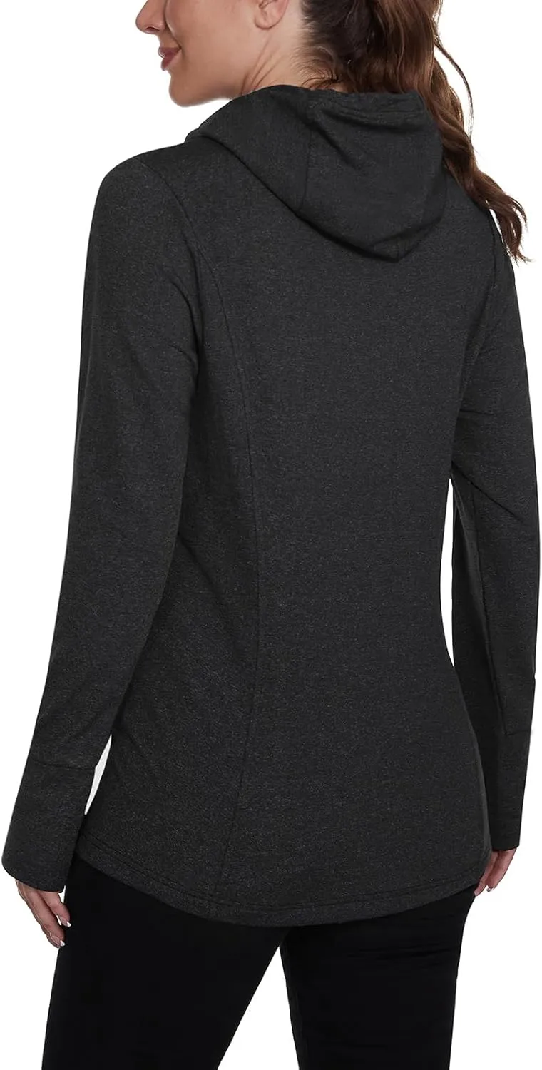 Soneven Women's Fleece Running Pullover Winter Outdoor Thermal Sweatshirts Cold Weather Ski Hiking Shirts With Thumbholes