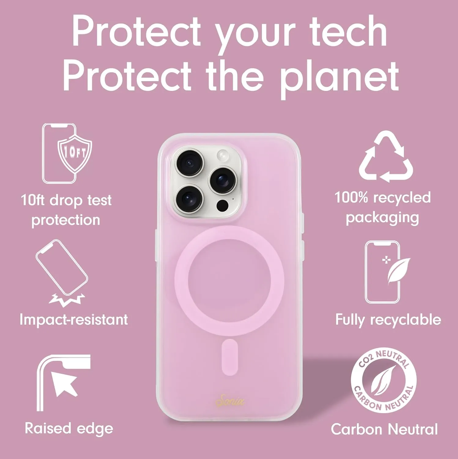 Sonix Case for iPhone 14 Pro | Compatible with Magsafe | 10ft Drop Tested | Jelly Pink