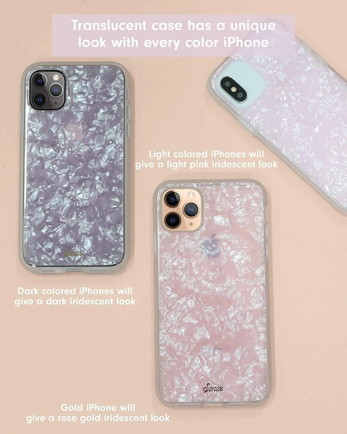 Sonix Case for iPhone 14 Pro Max | 10ft Drop Tested | Marble Phone Case for Women | Pink Pearl Tort
