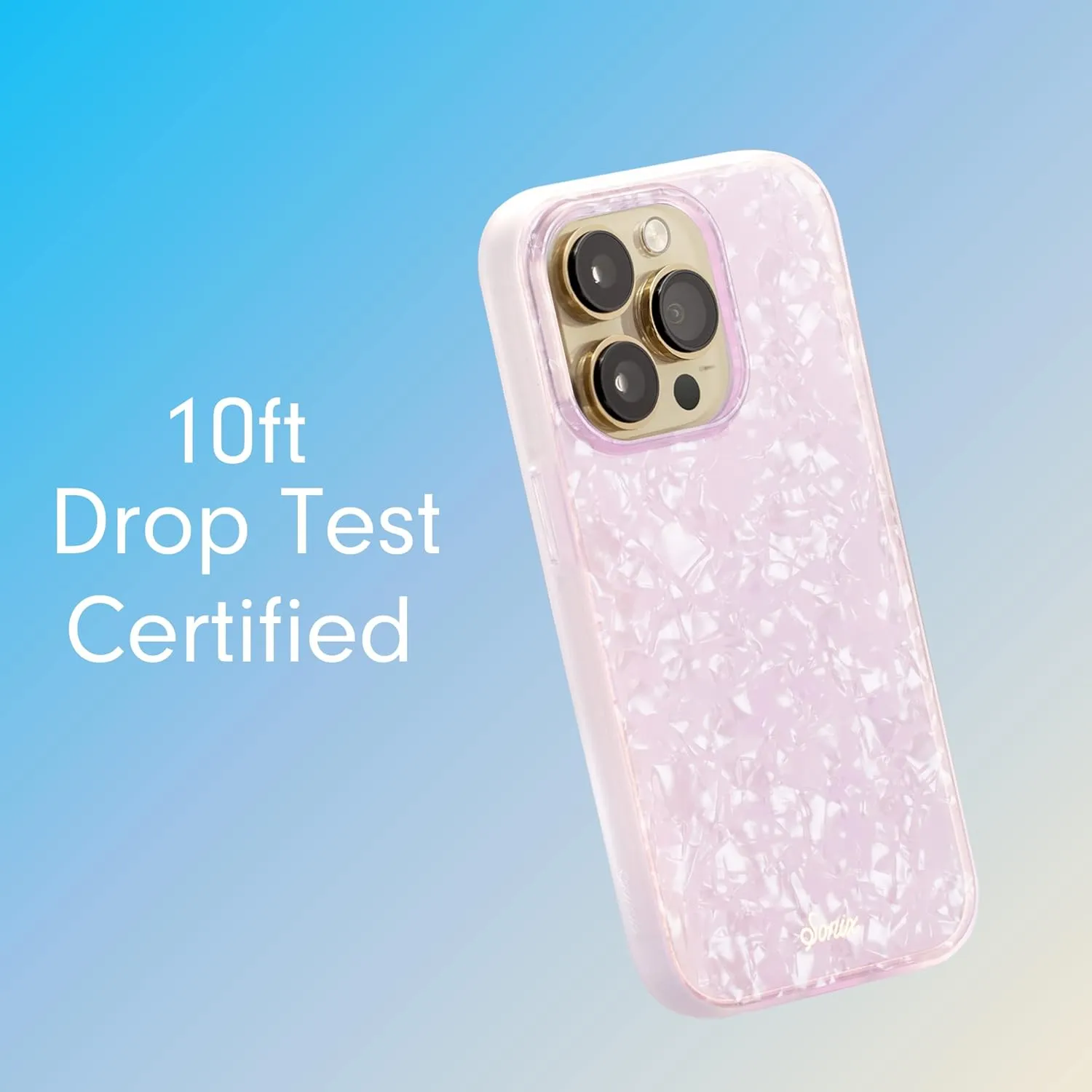 Sonix Case for iPhone 14 Pro Max | 10ft Drop Tested | Marble Phone Case for Women | Pink Pearl Tort