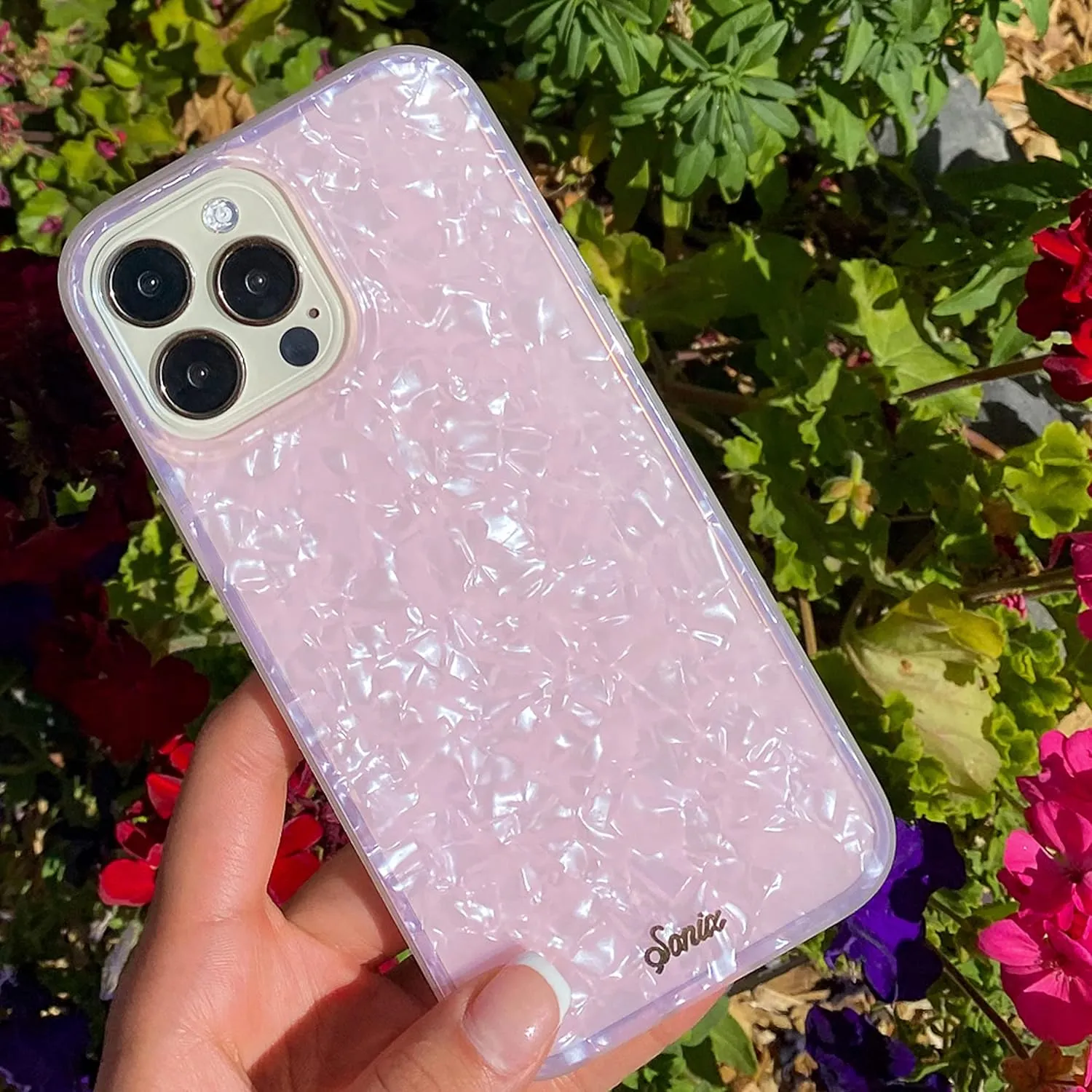 Sonix Case for iPhone 14 Pro Max | 10ft Drop Tested | Marble Phone Case for Women | Pink Pearl Tort